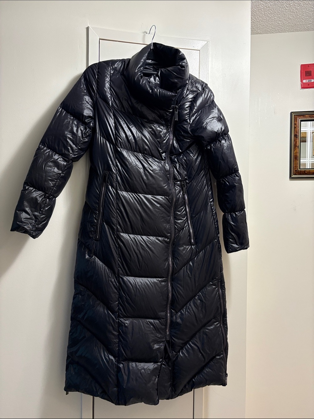 Karen Millen Black Long Puffer Coat with High Collar - Women NWOT